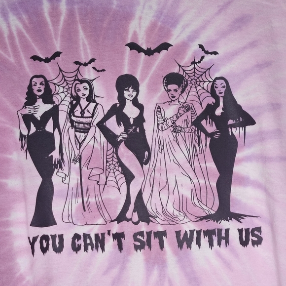 You Can't Sit With Us Tie Dye Pink Long Sleeve Tee Fall Halloween Size Small-2XL - Picture 2 of 7